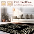 thumbnail image 2 of ODIKA 6' Machine Washable Non-Slip Area Rug, Elegant Floral Medallion with Victorian Animal Motifs High Traffic Rug, Black, 303625, 2 of 7