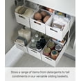 thumbnail image 4 of Yamazaki Home Two-Tier Cabinet Storage Basket, White, ABS Plastic, Divider, 4 of 8