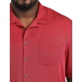thumbnail image 2 of Oak Hill by DXL Men's Big and Tall  Men's Big and Tall Solid Camp Shirt, Hibiscus Red, 3XL, 2 of 6