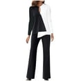 thumbnail image 2 of Usmixi Loungewear Set for Women Womens 2 Piece Outfits Sets Fashion Color Patchwork Irregular Hem Pullover and Wide Leg Long Pant Lounge Sets Plus Size Ladies Blazer Suits Under $10, 2 of 3