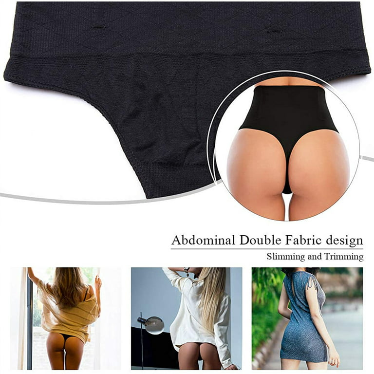Women High Waist Tummy Control Thong Seamless Underwear T-back Panties  G-string