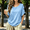 Blue, variant on LJEFF Womens Casual Loose Fit T-Shirt, Dolman Short Sleeve Soft Crew Neck Button Summer Blouse for Women Yellow
