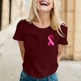 thumbnail image 3 of Cancer Awareness T Shirts for Women 2025 Short Sleeve Crewneck Pink Ribbon Graphic Tshirt Womens T Shirts, 3 of 5