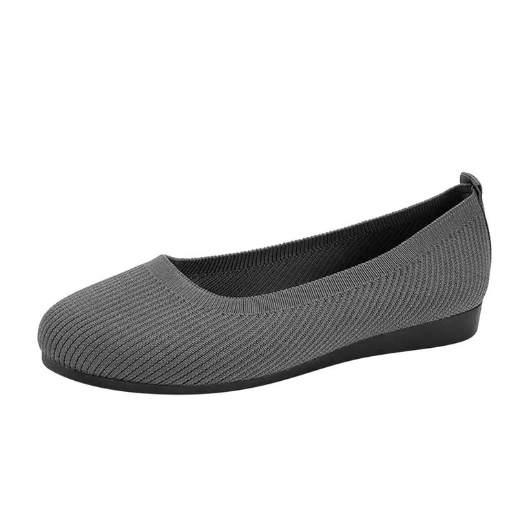Clearance Under 10 Pitauce Women s Slip on Loafer Shoes Casual Knit Shoes Multicolor Round Toe Flats Shoes Lightweight Soft Sneakers Mesh Flats Shoe Walmart