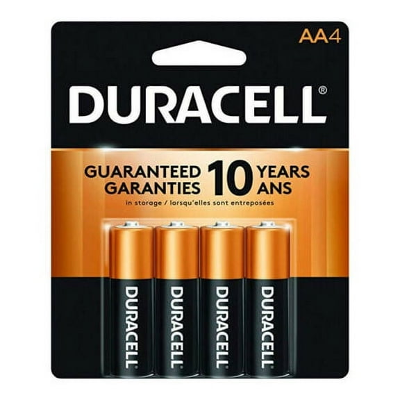 Duracell, DURMN1500B4ZCT, Coppertop Alkaline Battery, 1.5v, Aa, 4/Pk