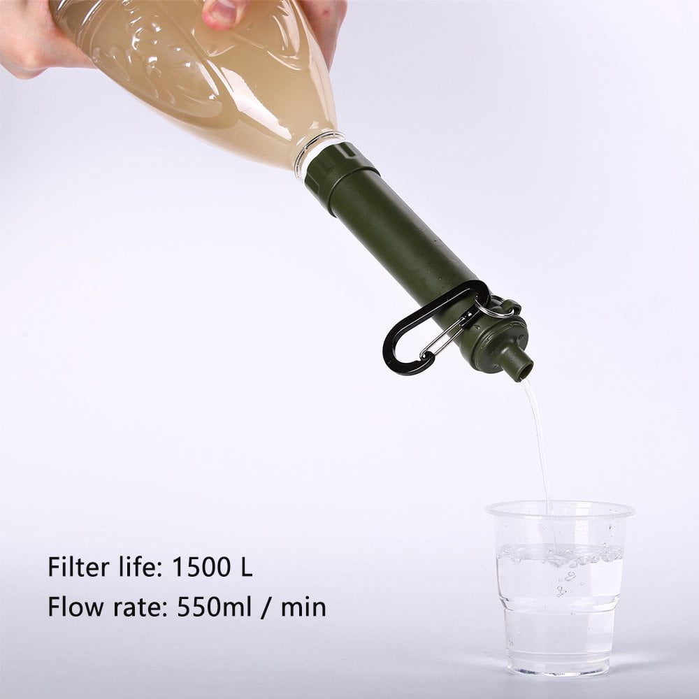 Mini filtre à eau personnel purification de l'eau paille portable survie extérieure système de filtration de l'eau 99,999999% Taux d'élimination des bactéries 0,01 micron d'urgence pour randonnée en