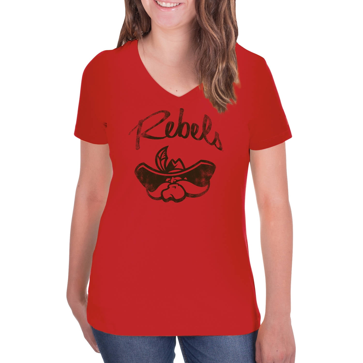 NCAA UNLV Rebels Women's VNeck Tunic Cotton Tee Shirt