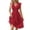 Z04Wine, variant on Summer Dresses for Women Trendy V Neck Flutter Sleeve Smocked Waist Beach Midi Dress Eyelet Flowy A Line Sundress Wine M