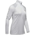 thumbnail image 5 of Under Armour Women's Tech Twist 1/2 Zip Long Sleeve Pullover Shirt (Light Grey/Silver, XS), 5 of 7