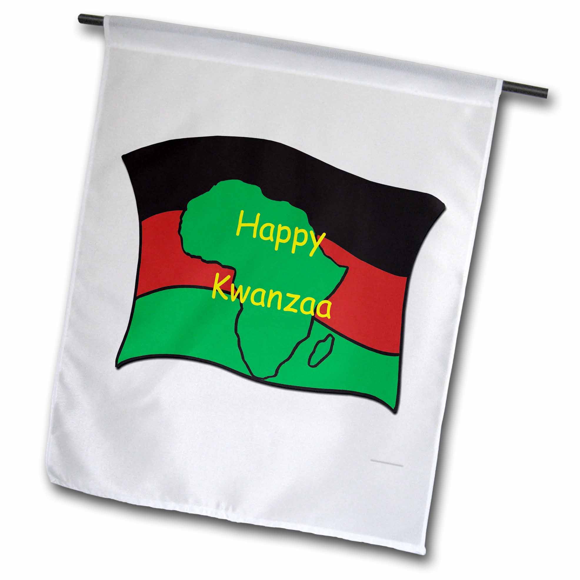 3dRose Happy Kwanzaa On African Flag Garden Flag, 12 by 18inch