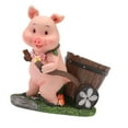 thumbnail image 3 of colaxi Pig Statue Flowerpot Creative Animal Sculpture for Backyard Table Home Decor Pulling Cart Pig, 3 of 9