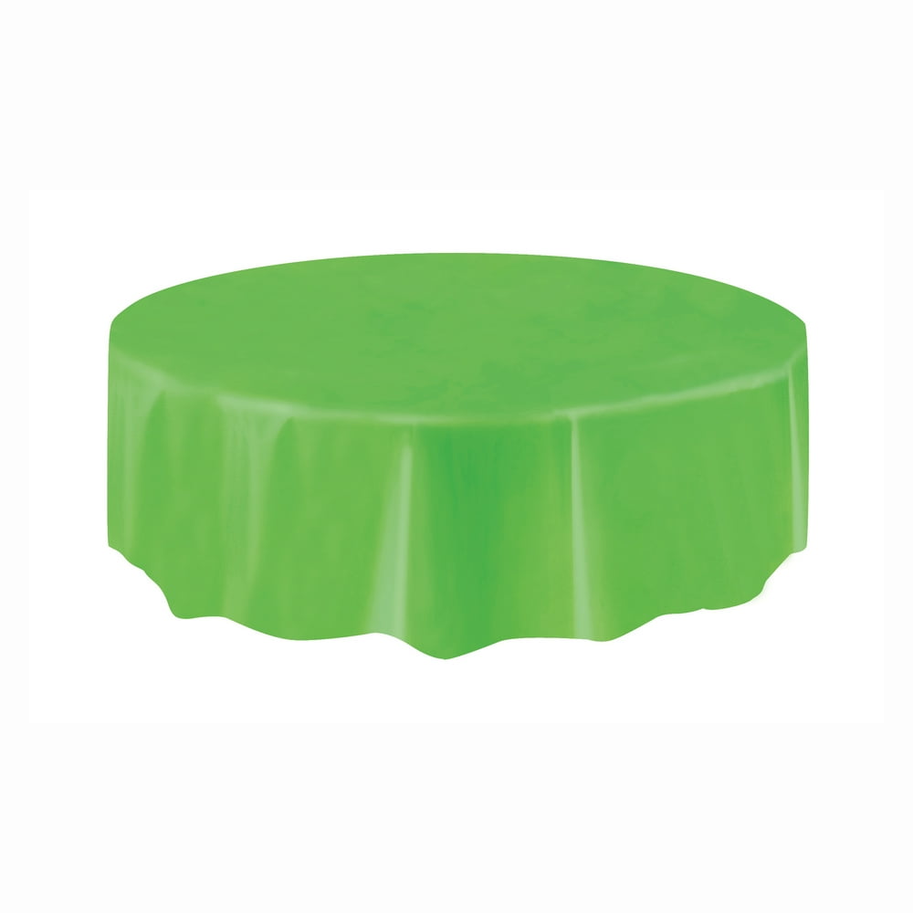 Lime Green Plastic Party Tablecloth, Round, 84in