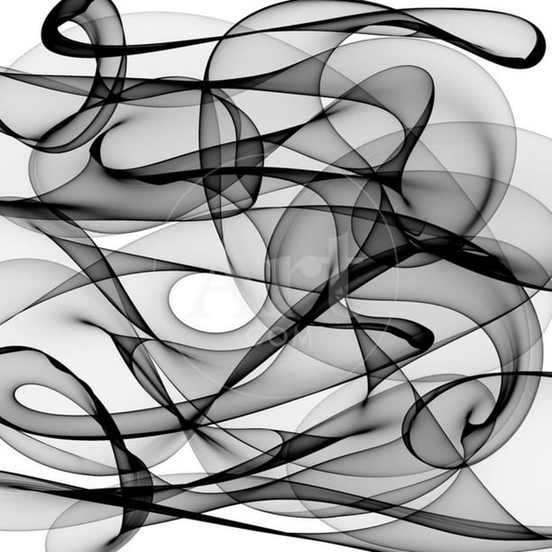 Abstract Black And White Background Smoke Print Wall Art