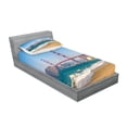 thumbnail image 2 of Ambesonne Beach Fitted Sheet & Pillow Sham Set, Coastline Seascape Ocean, Twin, Blue Turquoise, 2 of 2