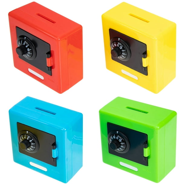 4 piezas pequeños niños piggy banks juguetes seguros piggy banks ahorrando bancos para niños