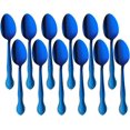 thumbnail image 1 of 12-Piece Stainless Steel Dinner Spoons with Flower Edge, Stainless Steel Dinner Spoons Set, Spoon Dessert Spoons for Home, Kitchen or Restaurant - 7.3 Inches-Blue, 1 of 7