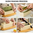 thumbnail image 4 of LINLIN Set of 10 Sushi Making Kit Plastic Sushi Maker Tool with 8 Sushi Rice Roll Mold 1 Fork and 1 Spatula DIY Home Sushi Tools DIY Sushi Set for Beginners Sushi Lovers Sushi Rolls Maki Rolls Beige, 4 of 6