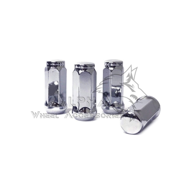 4 Chrome Bulge XL Acorn Lug Nuts 1/2x20 For 5x4.5 5x5 5x5.5 Closed End 2" Long
