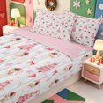 thumbnail image 3 of Manfei Snowy Xmas Pink Christmas Zipper Twin Comforter Sets with Fitted Sheet and 2 Pillowcases,Winter Holiday Zipper Bedding Set,Pink Reversible,4 Pieces, 3 of 7