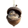 thumbnail image 1 of Adornos colgantes de bellota de animales del bosque, acrílicos, para árbol de Navidad, con diseños de ardilla, conejo y poni, colgantes planos 2D para regalar en las fiestas., 1 of 8