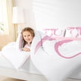 thumbnail image 3 of Erosebridal Girls Pink Bow Bedding Comforter Set, U Letter Queen Bedding Sets, Princess Style Bedroom Decor, Pink Reversible 7-Piece, 3 of 6