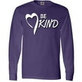 thumbnail image 3 of Inktastic Be Kind with Heart Ribbon in White Text Long Sleeve T-Shirt, 3 of 5