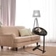thumbnail image 2 of Mesa auxiliar en forma de C, pequeña, ovalada, para sofá, mesa de centro deslizable para sala de estar, color negro, 2 of 12