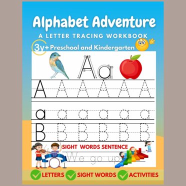 Alphabet Adventure: Letter & Vocabulary Workbook, Ages 3-5, 100  Pages - Dvnlearning