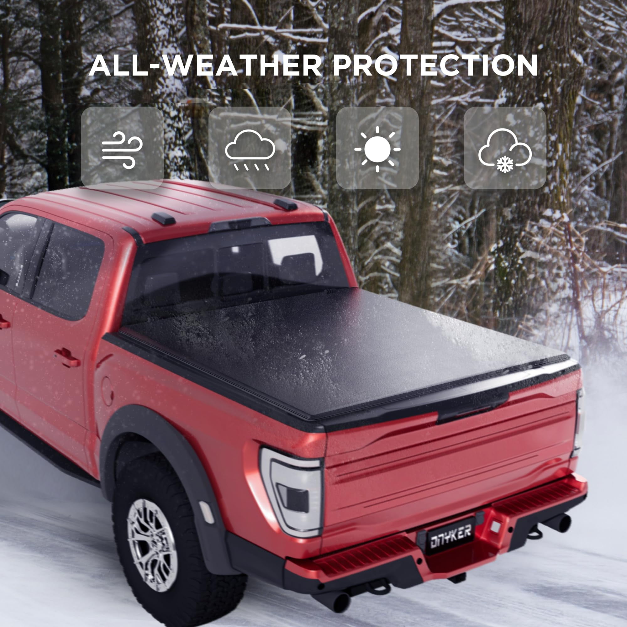 Soft Roll-up Truck Bed Tonneau Cover Compatible with 2015-2025 Ford F150 5'5"Bed (66") with OE Track System