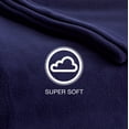thumbnail image 5 of Comfy Supersoft Fleece Bed Blanket – Lightweight All-Season – Full/Queen Size – Blue, 5 of 5