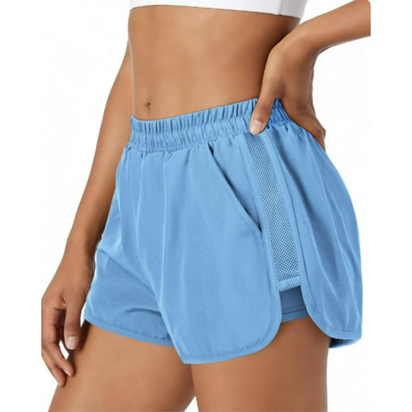 Iyufng Shorts Athlétiques d'Été pour Femmes Taille Élastique Séchage Rapide Shorts de Yoga avec Poches pour Entraînement Course Gym