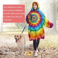 thumbnail image 4 of Rainbow Tie Dye Concentric Circles Wearable Oversized Blanket,Wearable Blanket Hoodie for Adults,Cozy Hooded Blankets with Super Pockets,Super Warm Fuzzy Pullover for Women & Men, 4 of 6
