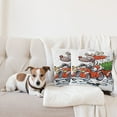 thumbnail image 4 of Ambesonne Christmas Throw Pillow Cover 2 Pack, Reindeer in Red Car, 16", White Red Green, 4 of 7