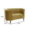 thumbnail image 5 of Loveseat with Vertical Channel Tufting and Curved Design, Yellow, 5 of 5