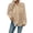 Khaki, variant on Women Business Casual Shirts Lightweight Breathable Button down Blouses with Front Flap Pockets Loose Fit Long Sleeve Lapel Work Tops(Light Blue,Small)