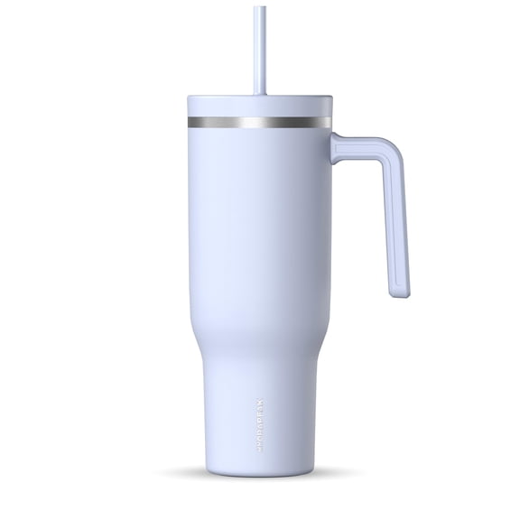 Hydrapeak Voyager 40 Oz Stainless Steel Tumbler with Handle, Insulated Water Bottle With Straw & Lid, Cupholder Friendly Reusable Travel Mug (Iceberg)