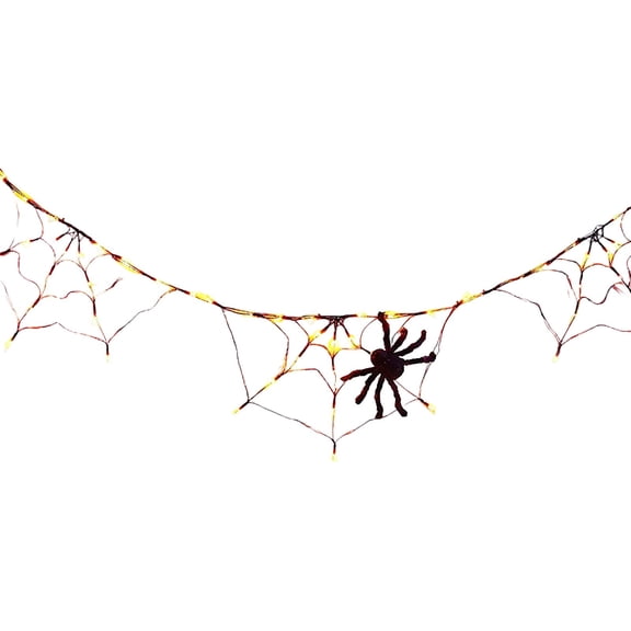 Halloween Spider Web Lights, Waterproof Design for Indoor Outdoor Yard Party Halloween Decorations With remote control(Purple & Orange)