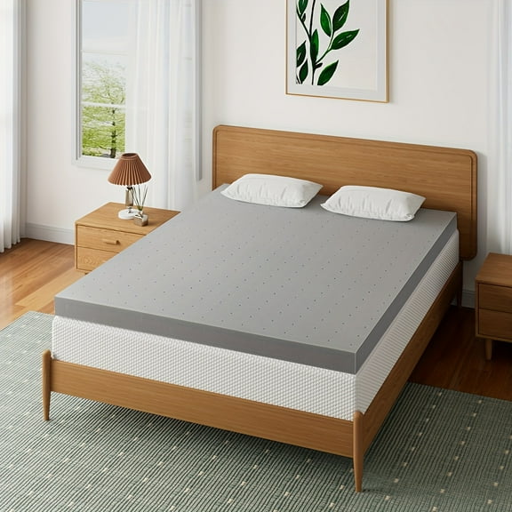 Firm Mattress Topper - 2" 3" Memory Foam Bed Pad, Gel & Bamboo Charcoal Infused Mattress Topper - Ergonomic Bed Topper