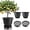 Black, variant on 12 Inch Plant Pots, Large Planters for Outdoor Plants, Plastic Flower Pots - Durable and Lightweight with Drainage Holes (3 Packs, Gray)