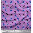 thumbnail image 1 of Soimoi Polyester Crepe Fabric Waves,Whale & Dolphin Ocean Print Fabric by The Yard 42 Inch Wide, 1 of 1