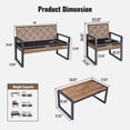 thumbnail image 3 of Eyisean 4 Pieces Patio Furniture Set, Patio Conversation Sets with Acacia Wood Table Top, Wicker Outdoor Furniture Set with Cushions & Coffee Table, for Backyard, Porch, Balcony, 3 of 23