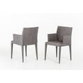 thumbnail image 3 of OceanTailer HomeRoots Furniture 33"H Modern Grey Upholstered Fabric Dining Chair with Metal Legs, 3 of 5