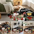thumbnail image 5 of Round Rugs 4 Ft, Black Christmas Non Slip Area Rugs for Kitchen Bedroom Entryway, Snowman Gifts Xmas Snowflake Winter Washable Carpet Runner Rug Floor Mats for Bedroom Home Decor, 5 of 9