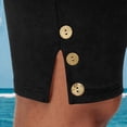 thumbnail image 5 of AKOEE Women's Plus Size Leggings Shorts with Side Buttons High Waist Stretchy Soft Workout Biker Yoga Shorts (2XL, Black), 5 of 8