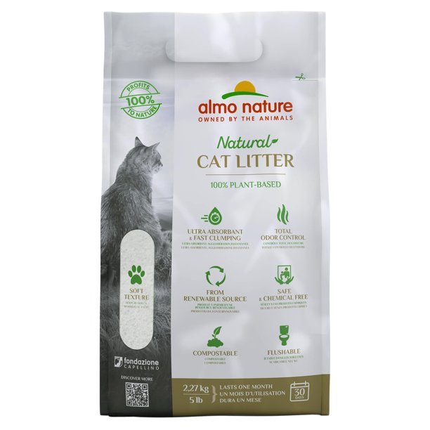 Almo Nature Natural Unscented Cat Litter 5 lbs NonToxic, 100
