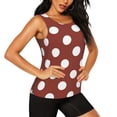 thumbnail image 2 of Fotbe Maroon And White Polka Dot Blusas Sin Mangas para Mujer – Estilo Casual, Corte Suelto, Slim-Fit, Cuello Redondo Deportivo, Tops de Verano para Gimnasio y Yoga-XX-Large, 2 of 7