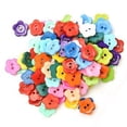 thumbnail image 2 of 100 Pcs/lot Plastic Buttons Sewing DIY Craft decals for Children Plum flower, 2 of 3