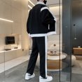 thumbnail image 5 of Men’s Two-Piece Tracksuit Set Zip-Up Long Sleeve Jacket and Full-Length Pants with Contrast Panel Design Athletic Outfit, 5 of 5