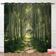 thumbnail image 3 of Jungle Curtains Grommet Light Filtering Window Drapes with Tropical Rainforest Nature Forest Waterfall Print Pattern Decorative Privacy Curtains for Bedroom Living Room 2 Panels 52 x 84 Inch, 3 of 6