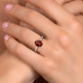 thumbnail image 4 of Gem Stone King 10K Two Tone Gold Red Garnet and Lab Grown Diamond Engagement Ring for Women | 2.33 Cttw | Oval 9X7MM | Gemstone January Birthstone | Size 7, 4 of 6